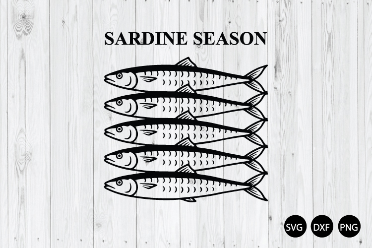 Sardine Season SVG, Coastal Sardines SVG, Summer Sardine SVG