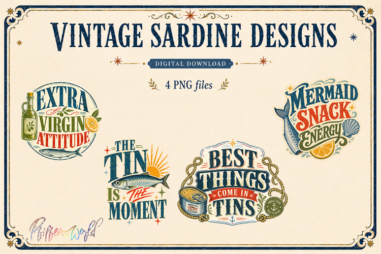 Vintage Sardine Designs | Mediterranean Seafood Labels
