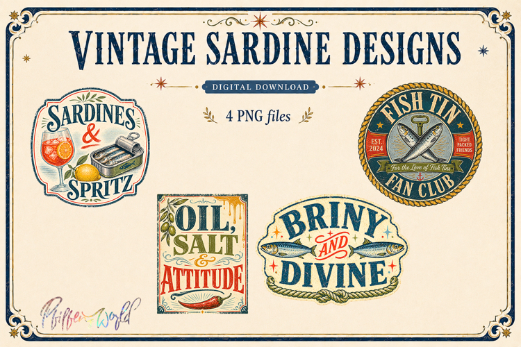 Vintage Sardine Designs | Retro Kitchen Labels