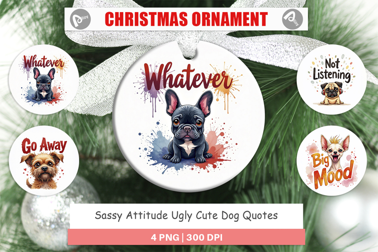 Sassy Attitude Dog Quotes Ornament
