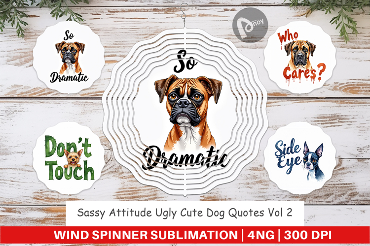 Sassy Attitude Dog Quotes Wind Spinner