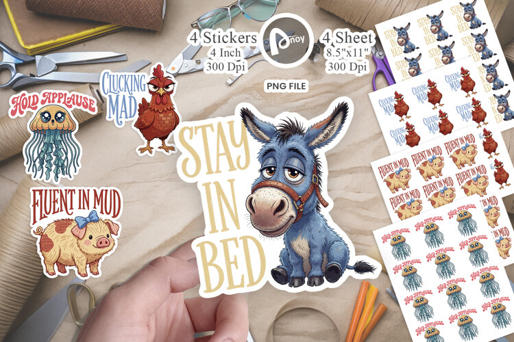 Sassy Farm Animal Squad Sticker example image 1