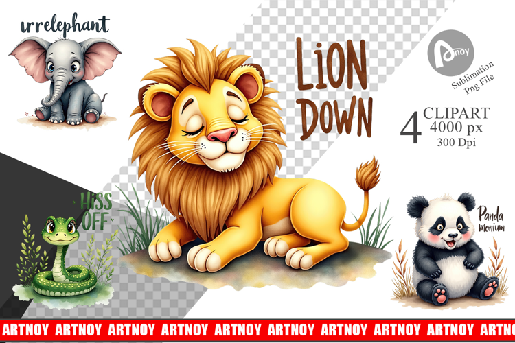 Sassy Big-Eyed Animal Puns Clipart