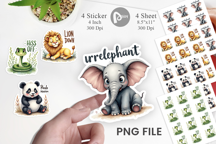 Sassy Big-Eyed Animal Puns Sticker