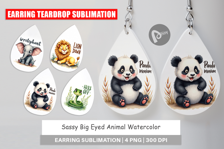 Sassy Big-Eyed Animal Puns Earring
