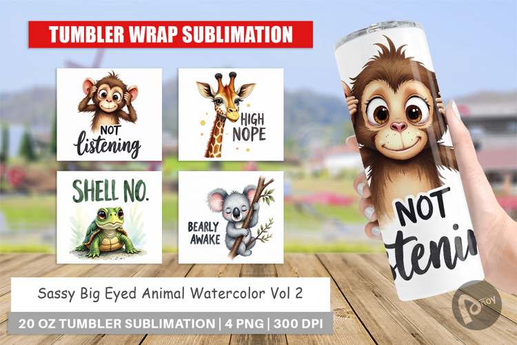 Sassy Big-Eyed Animal Puns Tumbler