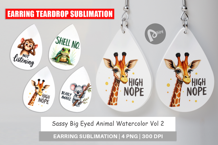 Sassy Big-Eyed Animal Puns Earring