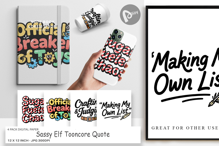 Sassy Elf Quote Digital Paper