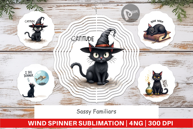 Sassy Familiars Wind Spinner