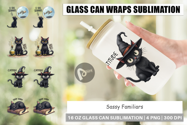 Sassy Familiars Glass Can