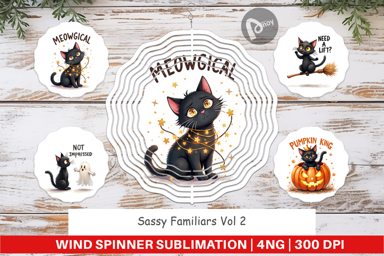 Sassy Familiars Wind Spinner