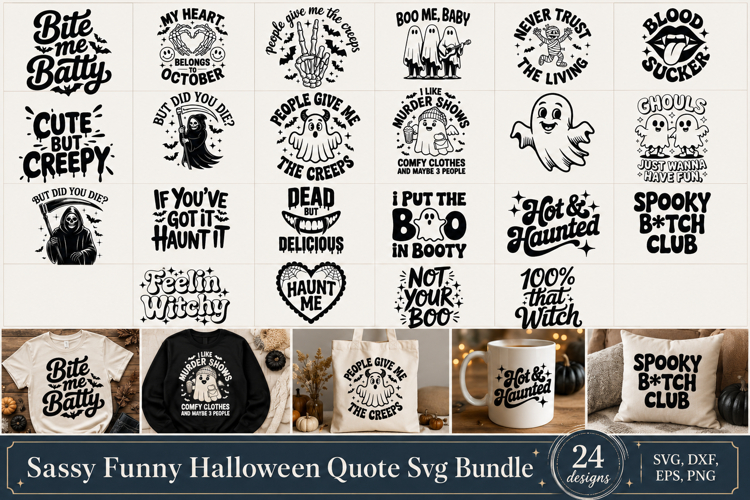 Sassy Funny Halloween Quote SVG Bundle