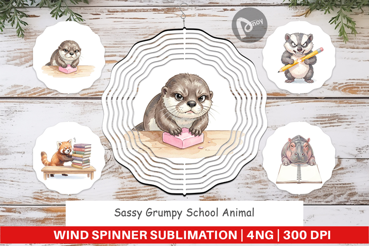 Sassy Grumpy Animal Wind Spinner