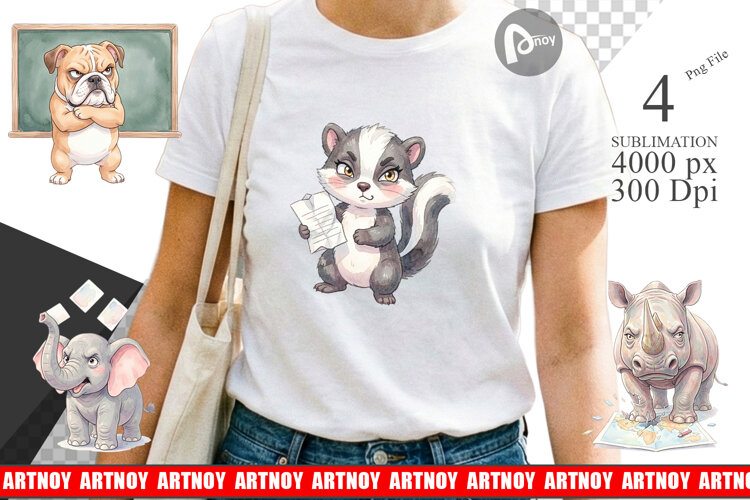 Sassy Grumpy Animal Sublimation example image 1