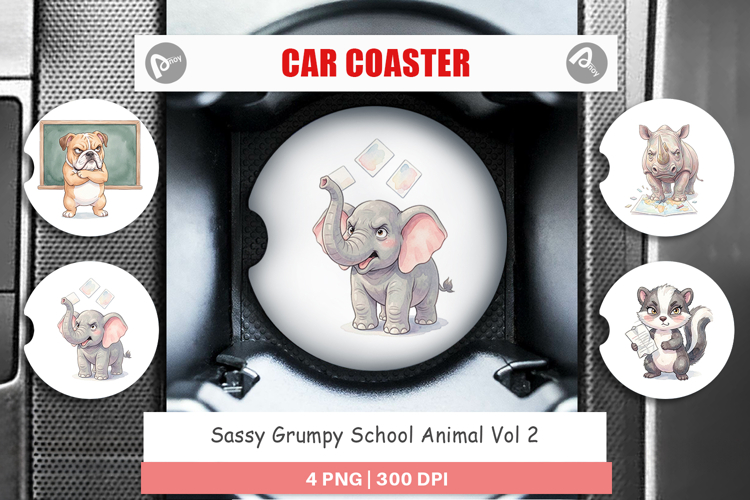 Sassy Grumpy Animal Car Coaster