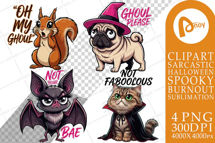 Halloween Familiar Animals Sublimation