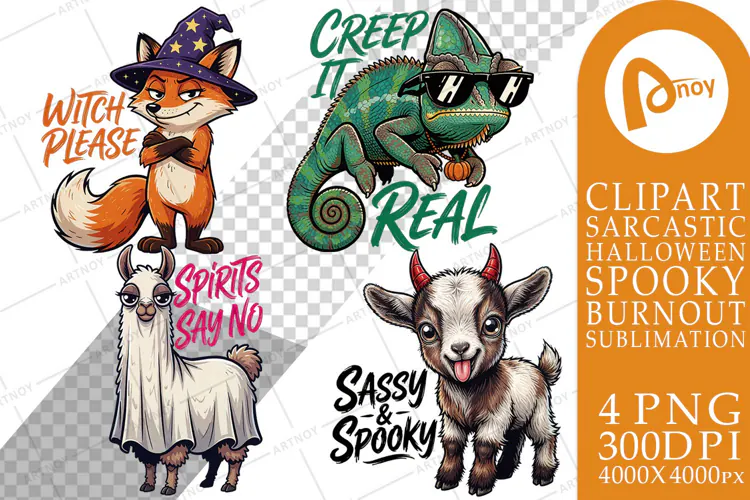 Halloween Familiar Animals Sublimation