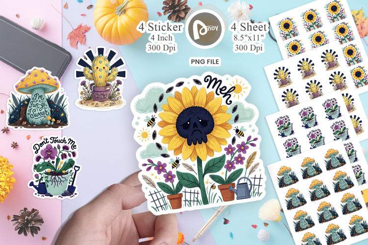 Sassy Houseplant Pastel Goth Sticker