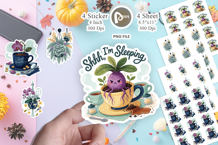 Sassy Houseplant Pastel Goth Sticker