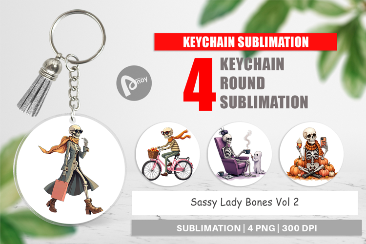Keychain Sassy Lady Bones