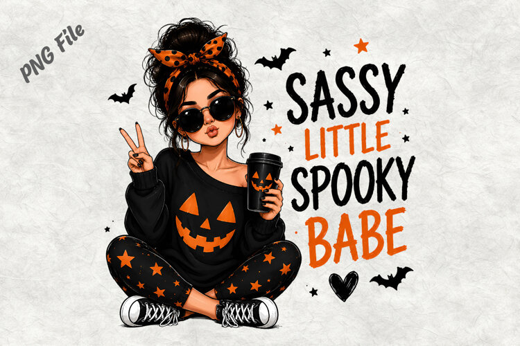 Sassy Little Spooky Babe Halloween PNG example image 1