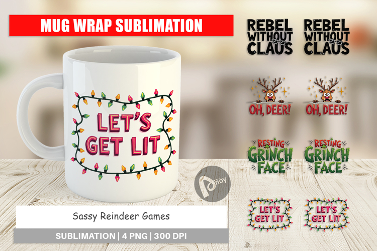 Sassy Reindeer Games Mug Wrap