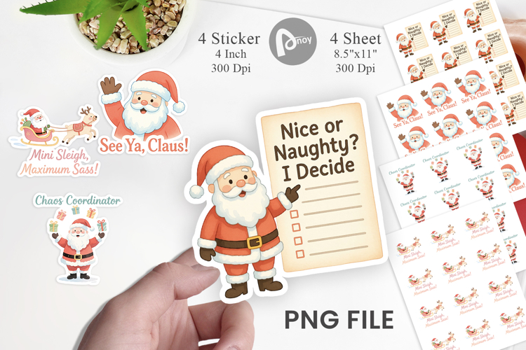 Sticker Sassy Santa Quotes