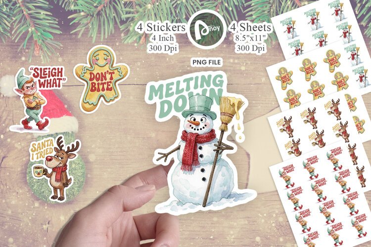 Sassy Santa Helper Sticker example image 1
