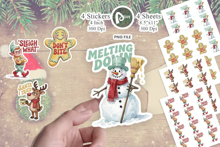 Sassy Santa Helper Sticker