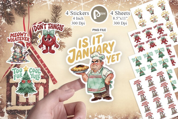 Sassy Santa Helper Sticker example image 1