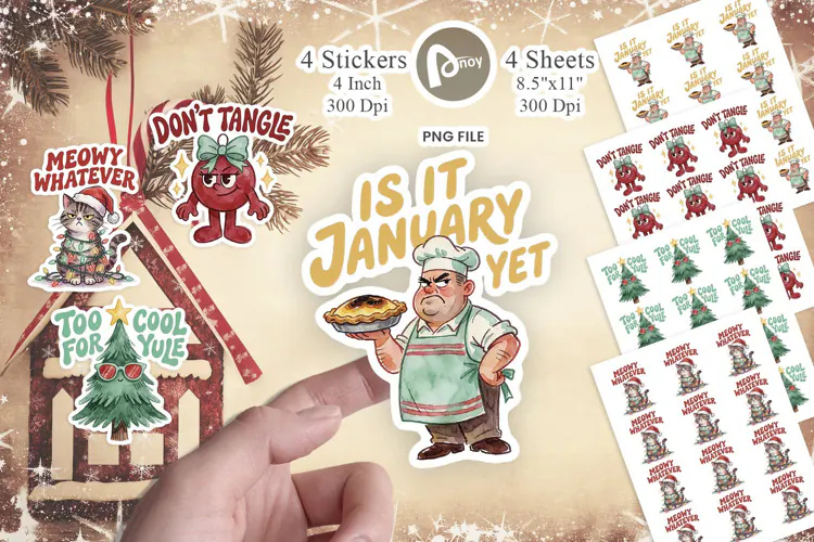 Sassy Santa Helper Sticker
