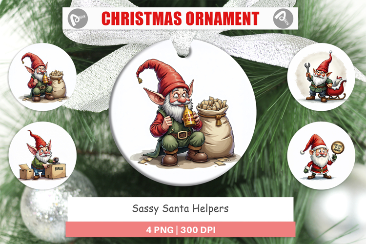 Sassy Santas Helpers Ornament