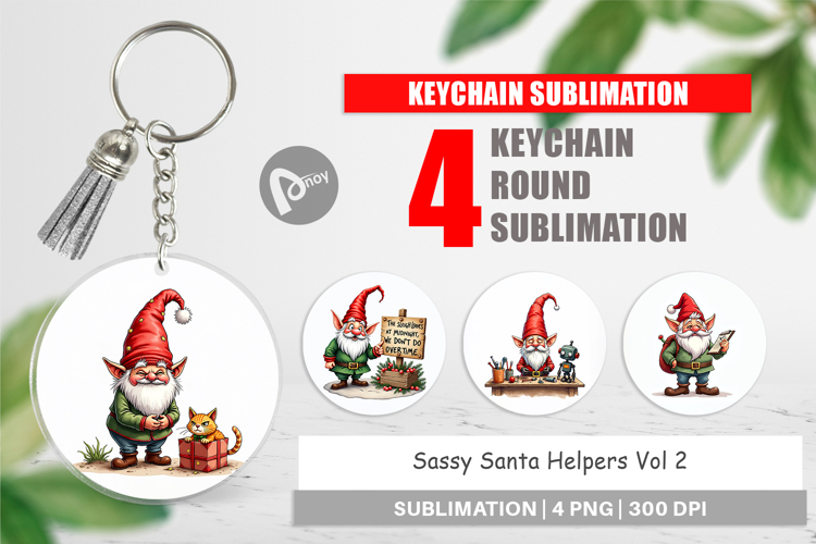 Sassy Santas Helpers Keychain