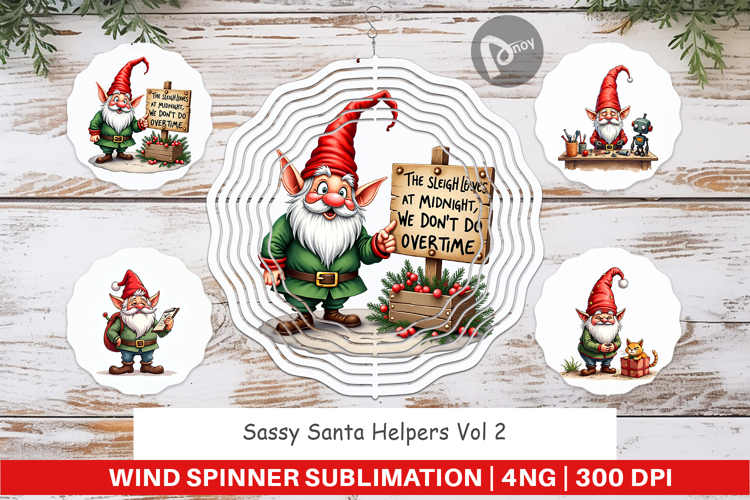 Sassy Santas Helpers Wind Spinner