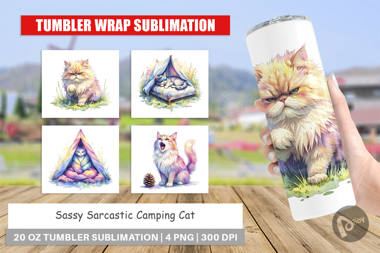 Sassy Camping Cat Tumbler