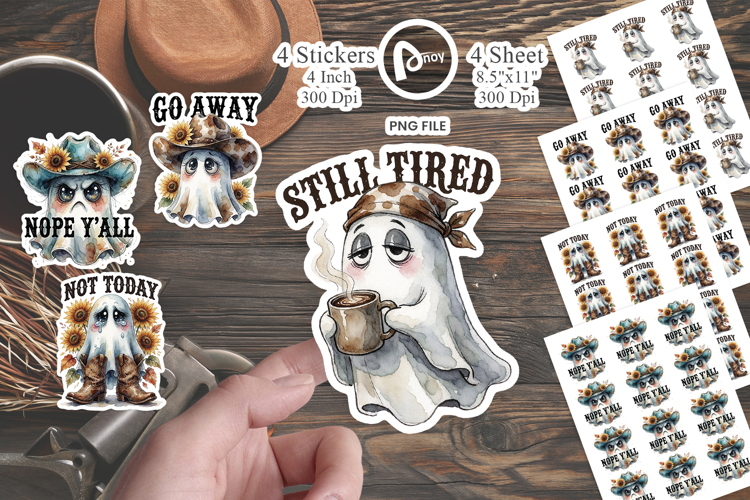 Sassy Western Saloon Ghost Sticker