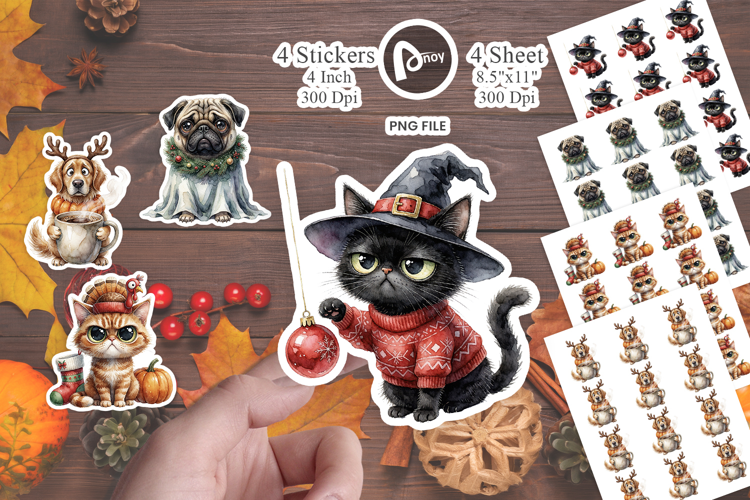 Sassy Side-Eye Holiday Pets Sticker
