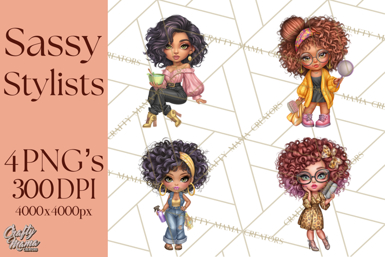 Hairstylist Clipart PNG, Fashionable Salon Girls Clip Art
