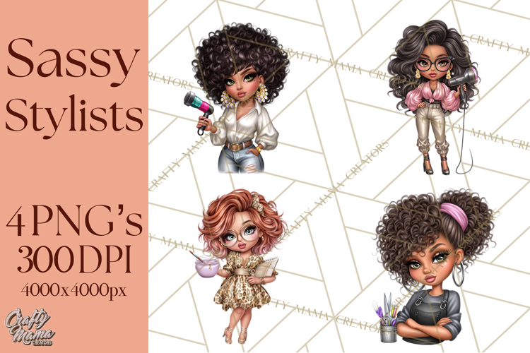 Hairstylist Clipart PNG, Fashionable Salon Girls Clip Art