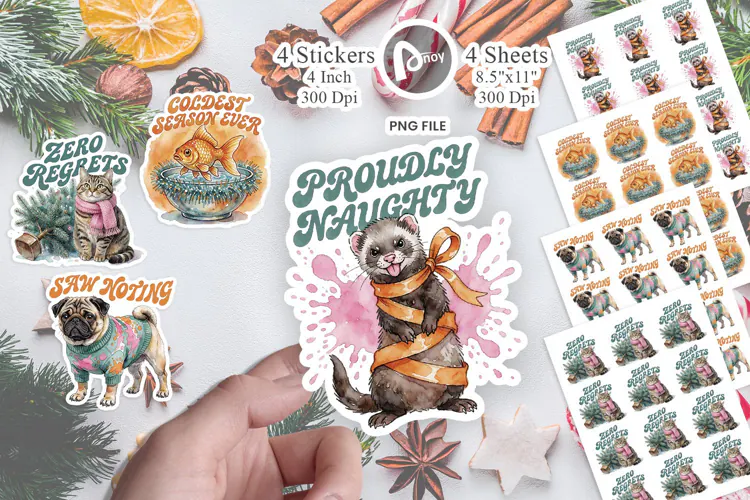 Tooncore Holiday Pets Sticker