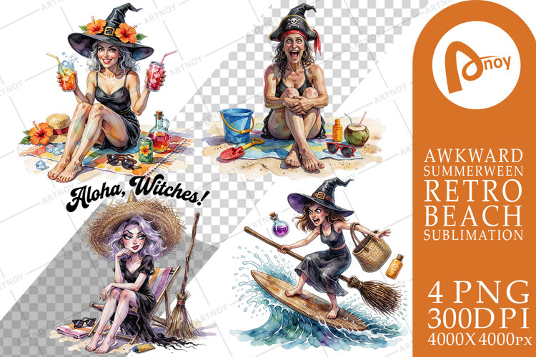 Sassy Witch Beach Sublimation example image 1