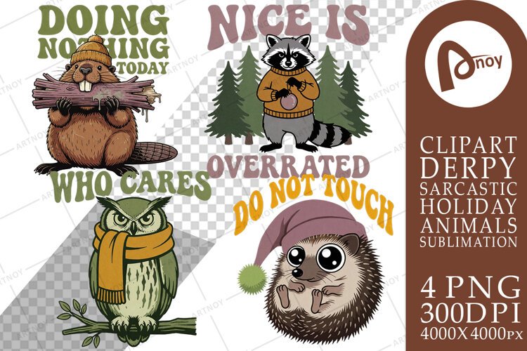 Woodland Critters Christmas Sublimation example image 1