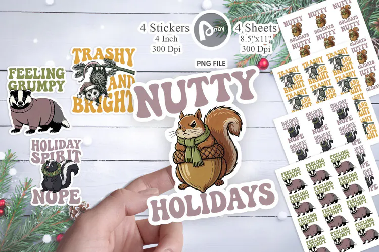 Woodland Critters Christmas Sticker