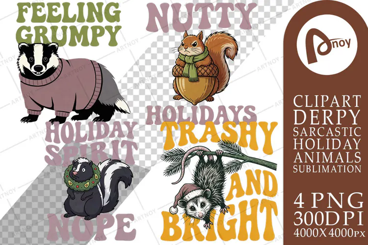 Woodland Critters Christmas Sublimation