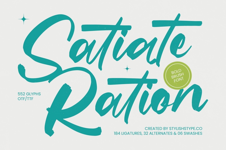 Satiate Ration - Bold Brush Font