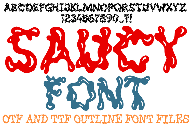 Saucy Splatter Alphabet Lettering Font Liquid ABC OTF