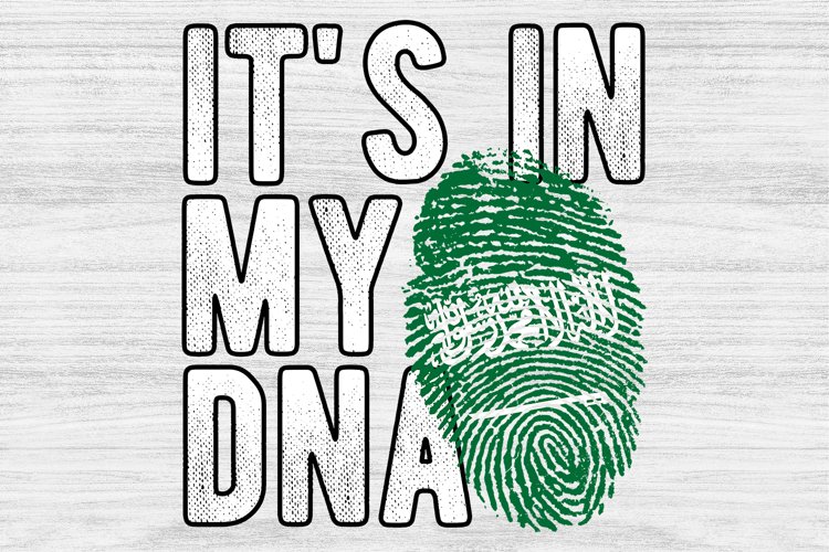 It's in my DNA Saudi Arabia Flag Fingerprint PNG Sublimation example image 1