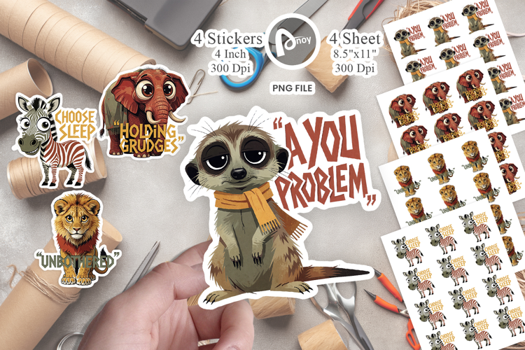 Savanna Sarcastic Animals Sticker