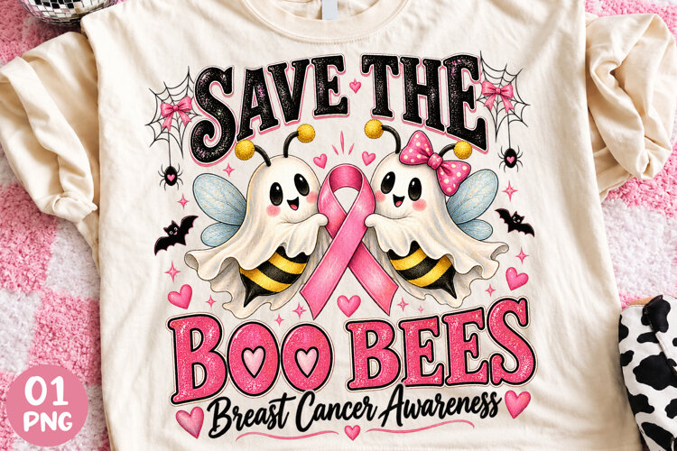 Save the Boo Bees Breast Cancer Awarenes PNG example image 1