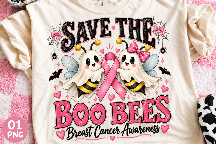 Save the Boo Bees Breast Cancer Awarenes PNG